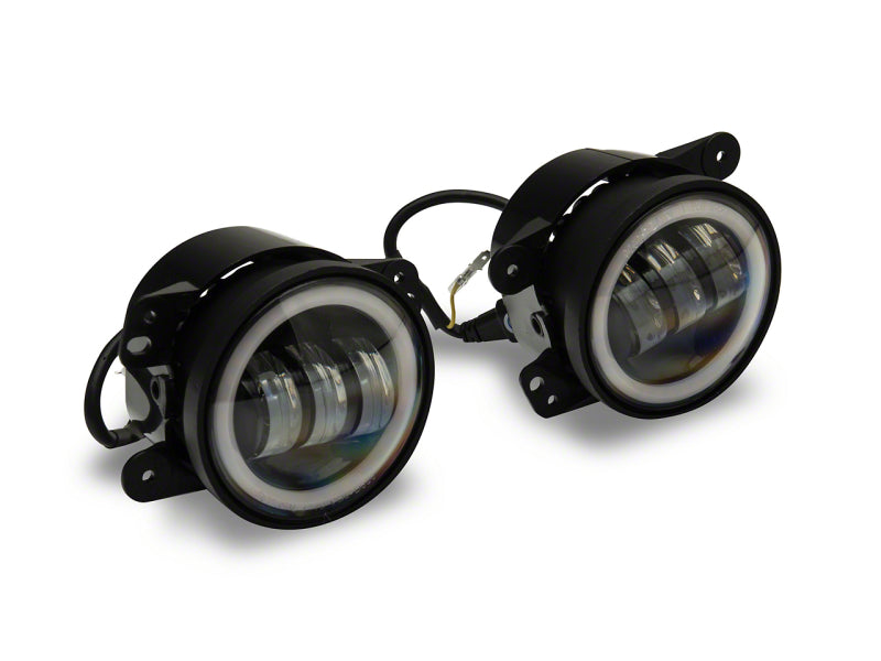 Feux antibrouillard à LED Halo de la série Axial de Raxiom 07-23 pour Jeep Wrangler JK et JL - Ambre
