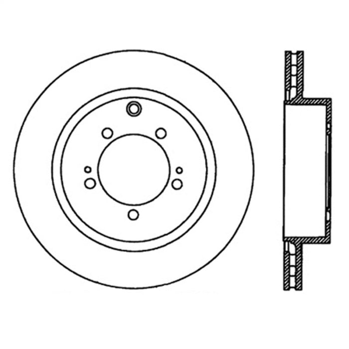 Rotor arrière droit fendu StopTech Power Slot 03-06 Evo 8 &amp; 9