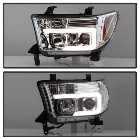 Phares de projecteur DRL à barre lumineuse Spyder 07-13 Toyota Tundra V2 - Chrome (PRO-YD-TTU07V2-LB-C)