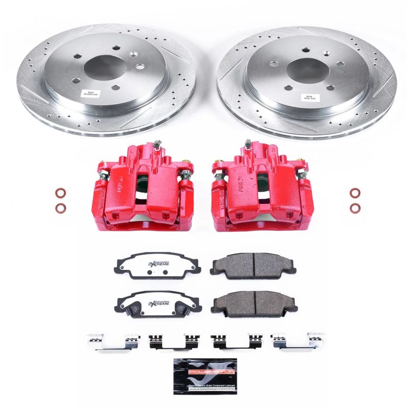 Power Stop 03-07 Cadillac CTS Rear Z26 Street Warrior Brake Kit w/Calipers