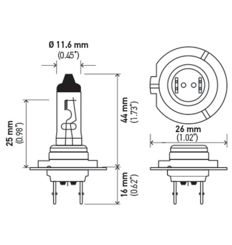 Ampoules halogènes Hella H7 12V 55W PX26D HP 2.0