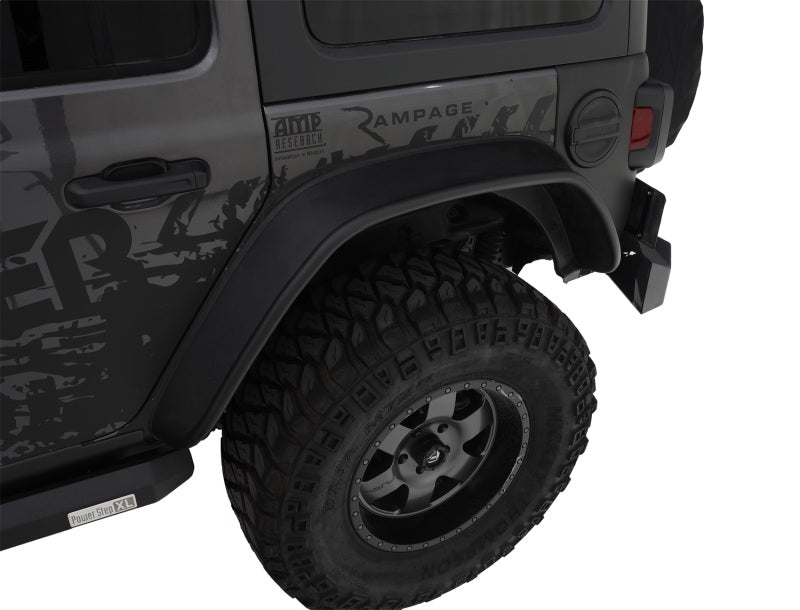 Élargisseurs de toit Bushwacker 2018+ Jeep Wrangler (JL) Unlimited Flat Style 4 pièces - Noir