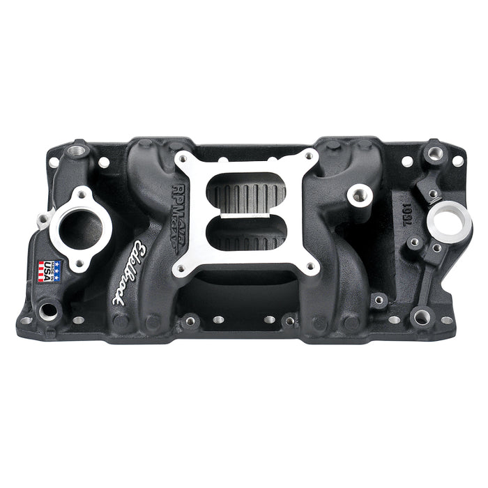 Collecteur d'admission Edelbrock RPM Air-Gap Small-Block Chevy 262-400 Noir