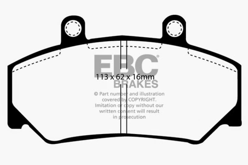 Plaquettes de frein avant EBC 85-93 Volvo 740 2.1 (Bendix) Yellowstuff