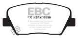 Plaquettes de frein avant EBC 12+ Hyundai Azera 3.3 Greenstuff