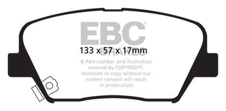 Plaquettes de frein avant EBC 13+ Hyundai Santa Fe 2.0 Turbo Greenstuff