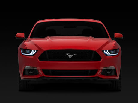 Phares de projecteur Raxiom 15-17 Ford Mustang Ampoules HID OEM - Boîtier noir (lentille transparente)
