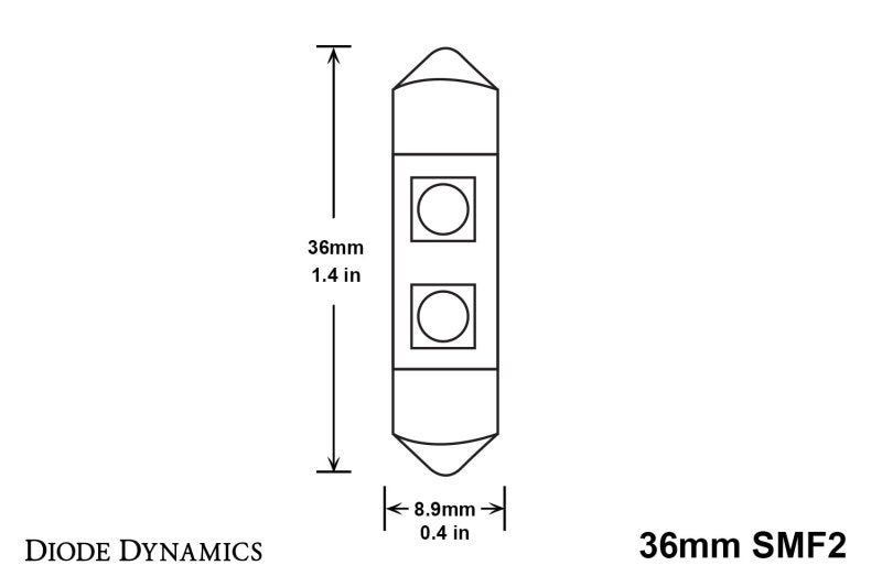 Ampoule LED SMF2 36 mm de Diode Dynamics - Rouge (simple)