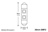 Ampoule LED SMF2 36 mm de Diode Dynamics - Rouge (paire)