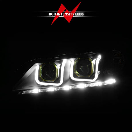 ANZO 2013-2015 Honda Accord (4dr ONLY) Projector Headlights w/ U-Bar Black