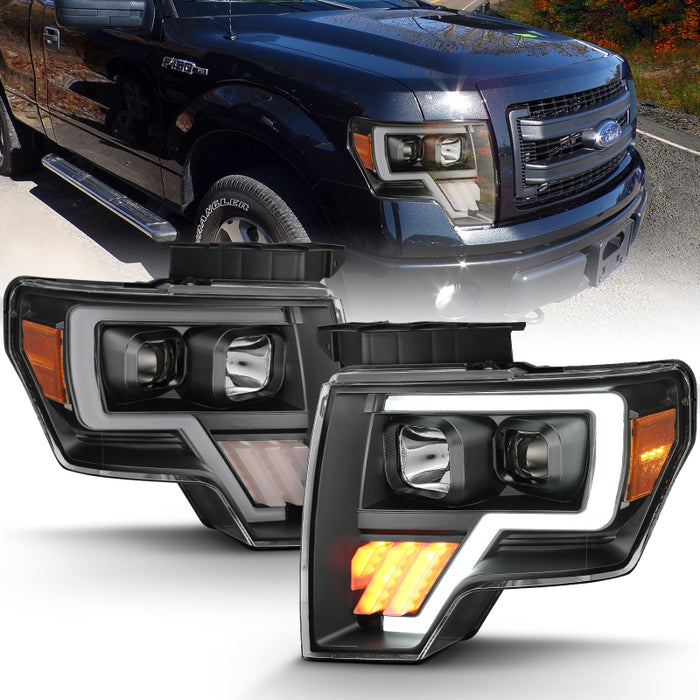 Barre lumineuse de projecteur ANZO 2009-2014 Ford F-150 G4 HL Noir Ambre