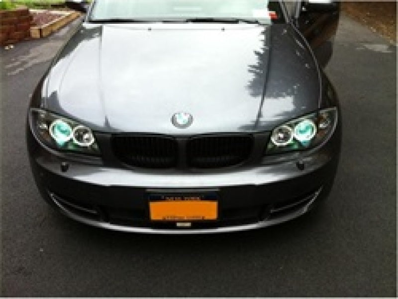 Phares de projecteur Spyder BMW E87 Série 1 08-11 LED Halo Noir Haut H1 Bas H7 PRO-YD-BMWE87-HL-BK