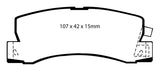 Plaquettes de frein arrière EBC 90-91 Lexus ES250 2.5 Yellowstuff