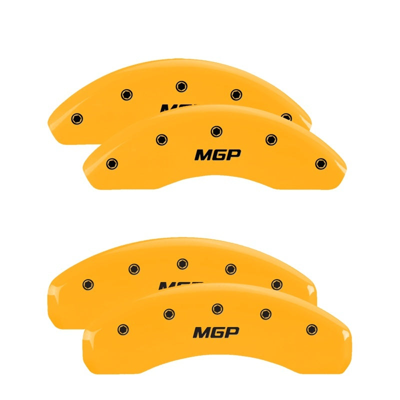 MGP 4 Caliper Covers Engraved Front & Rear MGP Yellow Finish Black Char 2019 Toyota CH-R