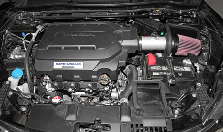 Système d'admission d'air K&amp;N 13-14 Honda Accord 3.5L V6 69 Series Typhoon - Kit d'admission d'air froid argenté