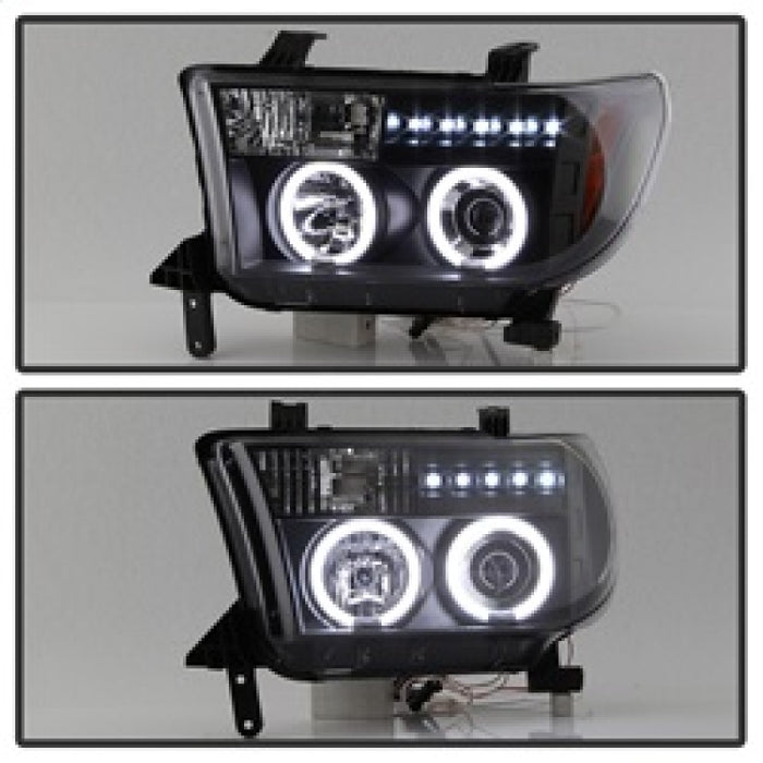 Spyder Toyota Tundra 07-13 Projector Headlights CCFL Halo LED Blk PRO-YD-TTU07-CCFL-BK