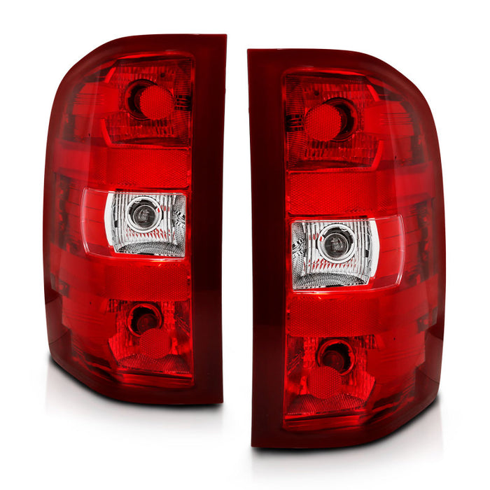 Feu arrière ANZO 2007-2013 Chevy Silverado, lentille rouge/transparente (remplacement d'origine)