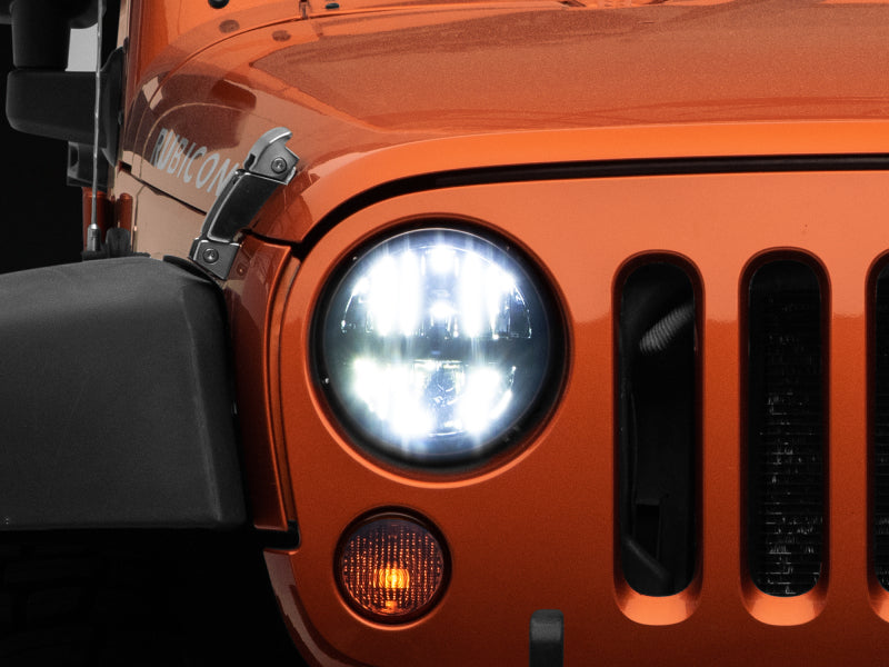 Phares à LED Raxiom 97-18 Jeep Wrangler TJ/JK Axial Series - Boîtier noir (lentille transparente)