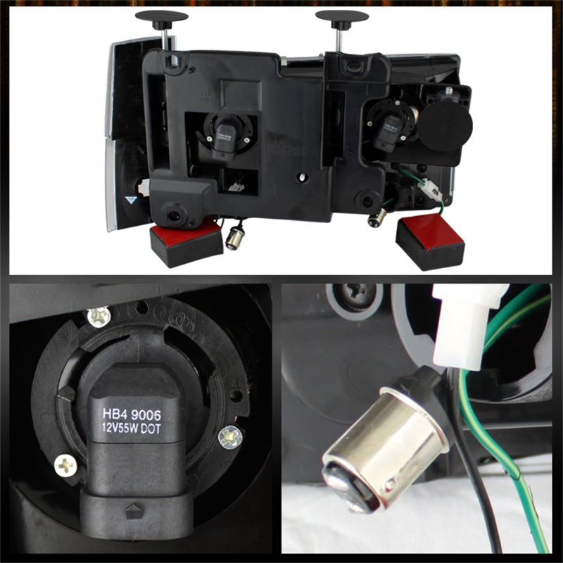 xTune GMC Yukon 92-93 Crystal Headlights w/ Corner & LED Bumper Chrome HD-JH-GMCCK88-LED-AM-C-SET