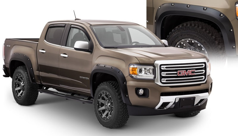 Élargisseurs de fourche Bushwacker 15-18 GMC Canyon Pocket Style 4 pièces avec plateau de 5 pieds - Noir