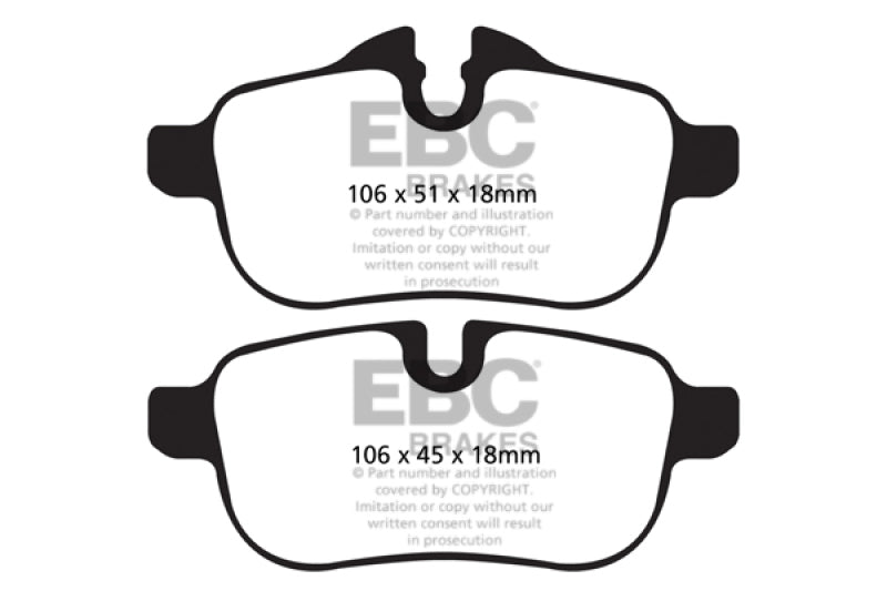 Plaquettes de frein arrière Redstuff EBC 09+ pour BMW Z4 3.0 (E89)