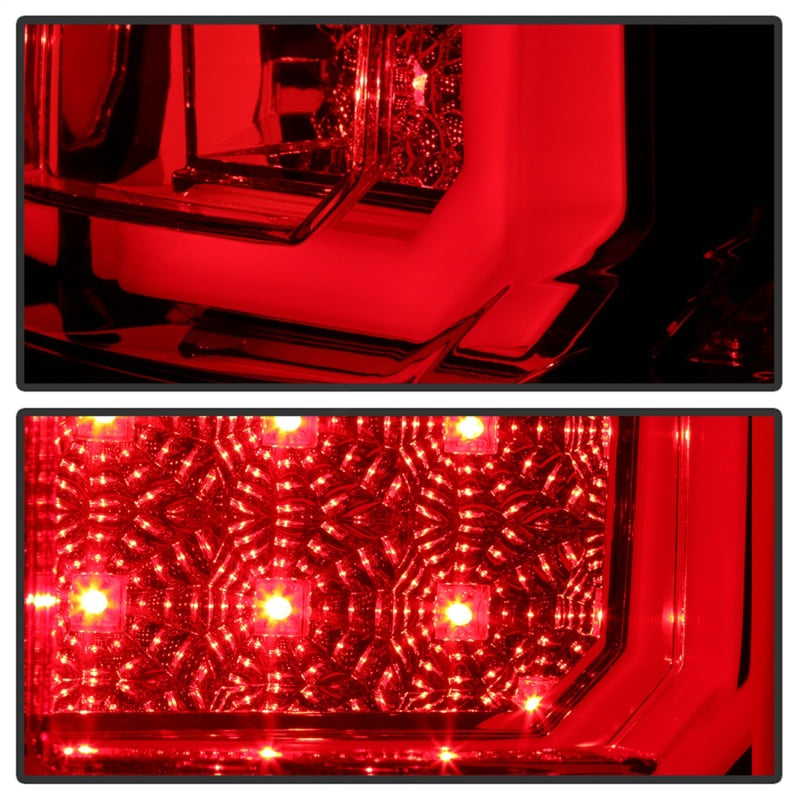 Spyder 07-13 Toyota Tundra V2 Light Bar LED Tail Lights - Red Clear ALT-YD-TTU07V2-LB-RC