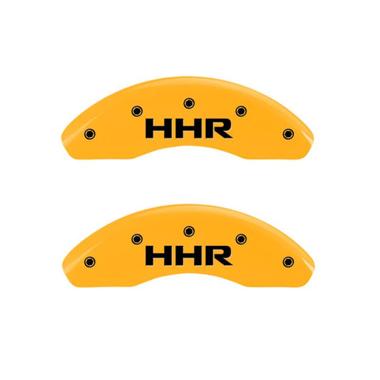 MGP 2 Caliper Covers Engraved Front & Rear HHR Yellow Finish Black Char 2010 Chevy HHR