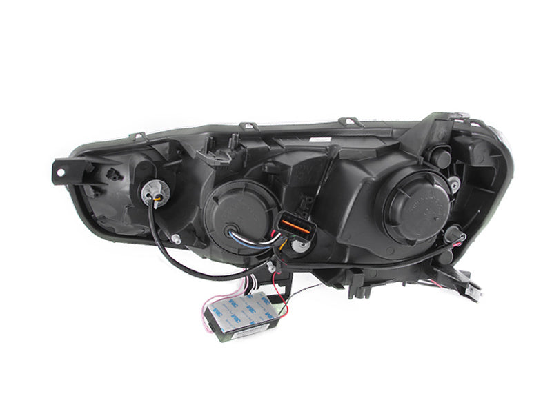 ANZO Phares de projecteur Mitsubishi Lancer 2008-2015 avec halo chromé (CCFL)
