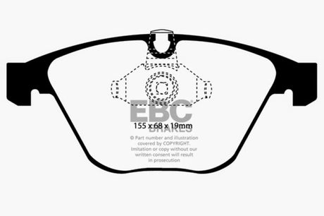 Plaquettes de frein avant EBC 11-12 pour BMW 1M Coupé 3.0 Twin Turbo Greenstuff