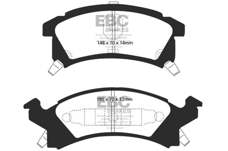 Plaquettes de frein avant EBC 96-98 Buick Skylark 2.4 Yellowstuff