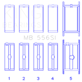 King Engine Bearings Chevrolet 396/400/427/502 (Undersize 0.30in) SI-Series Main Bearing Set