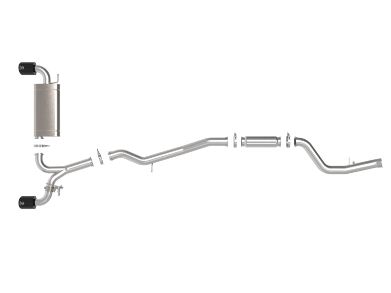 aFe POWER Takeda 2021 Toyota Supra 2.0L (t) 2.5in-3in 304 SS CB Échappement avec embouts noirs