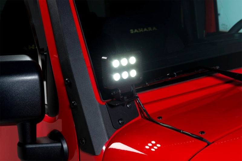 Putco 07-18 Jeep Wrangler JK - Qté 2 blocs Luminix 4 pouces avec supports de fenêtre Kits LED Luminix Jeep