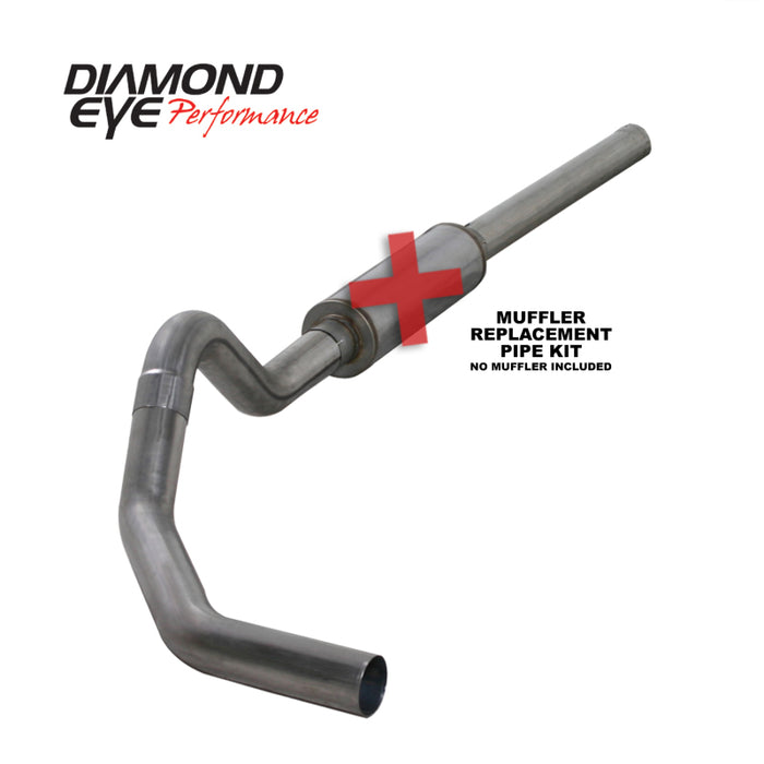 Diamond Eye KIT 4in CB MFLR RPLCMENT PIPE SGL SS: 2004.5-2007.5 DODGE CUMMINS 600