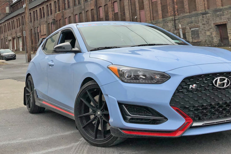 Bavette garde-boue Rally Armor 19-22 Hyundai Veloster N Black UR avec logo bleu performance