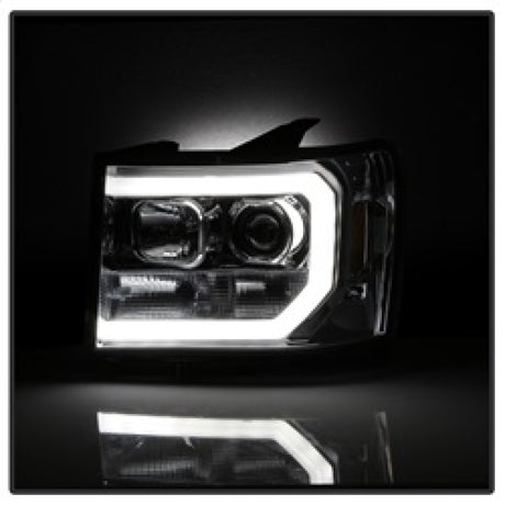Phares de projecteur Spyder GMC Sierra 1500/2500/3500 07-13 V2 - Chrome PRO-YD-GS07V2-LBDRL-C