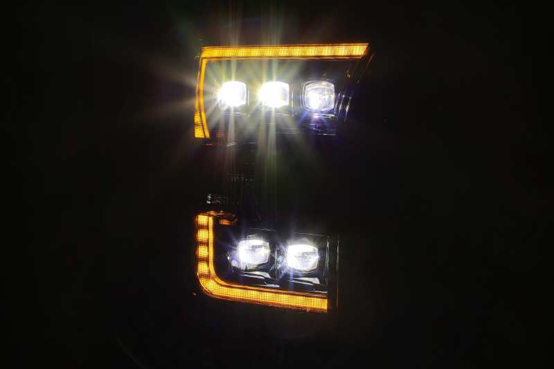 Phares à LED AlphaRex 17-20 Ford Raptor NOVA Proj Style Plank Noir Alpha avec Activ Light/Seq Signal