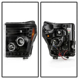 Phares de projecteur Spyder Ford Super Duty 11-16 LEDHalo DRL tout noir PRO-YD-FS11-HL-BKV2