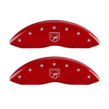 Couvre-étriers MGP 4 gravés à l'avant Gen 2/Viper gravés à l'arrière Gen 2/Snake Red finition argent ch