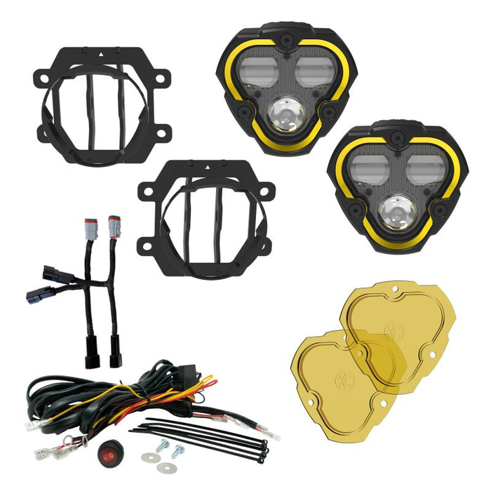 Feux antibrouillard SAE à double mode KC HiLiTES FLEX ERA 3 - Kit principal à 2 lampes pour Subaru Crosstrek/Forester