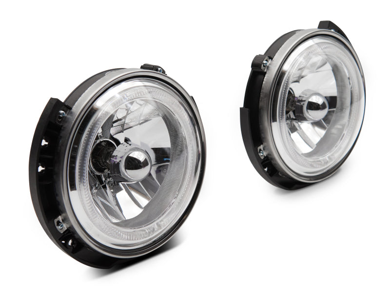 Phares LED Halo Raxiom 07-18 Jeep Wrangler JK - Boîtier chromé (lentille transparente)