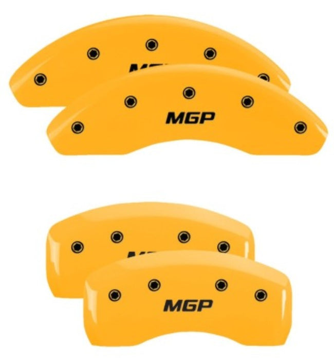 MGP 4 Caliper Covers Engraved Front & Rear MGP Yellow Finish Black Characters 2018 Kia Optima