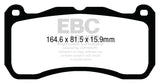 Plaquettes de frein avant EBC 13-14 Ford Mustang 5.8 Supercharged (GT500) Shelby Yellowstuff