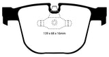 Plaquettes de frein arrière EBC 08-10 BMW M3 4.0 (E90) Bluestuff
