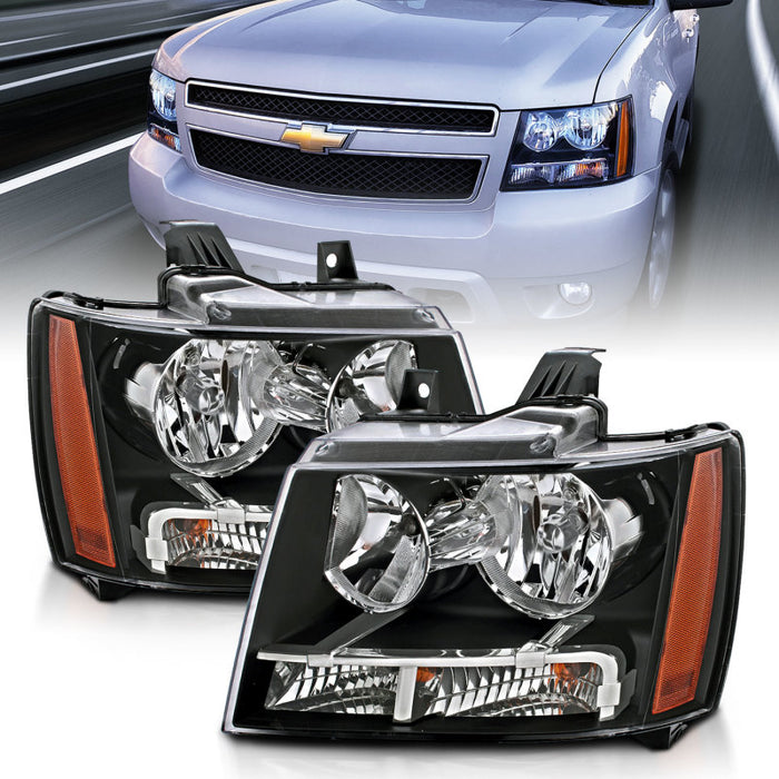 Phares en cristal ANZO 2007-2014 Chevrolet Tahoe/Suburban Noir