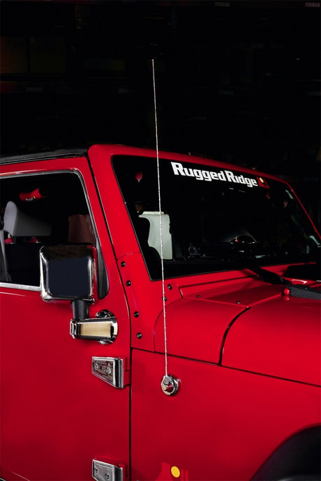 Cache de base d'antenne Rugged Ridge chromé pour Jeep Wrangler 07-18