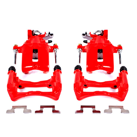 Étriers arrière rouges Power Stop 05-14 Ford Mustang avec supports - Paire