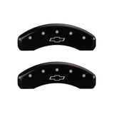 MGP 4 Caliper Covers Engraved Front & Rear Bowtie Black Finish Silver Char 2016 Chevrolet SS