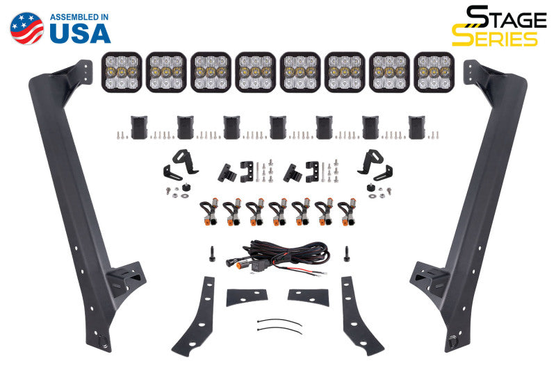 Pare-brise Diode Dynamics Jeep JK SS5 Sport CrossLink - Kit de barre lumineuse combo jaune