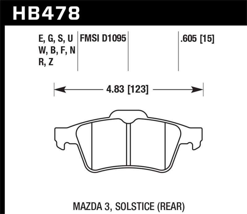 Plaquettes de frein arrière Hawk 13-14 Ford Focus ST / Mazda/ Volvo HPS Street